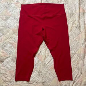 lululemon align high rise crop 23 inch inseam dark vibrant red capri leggings 20